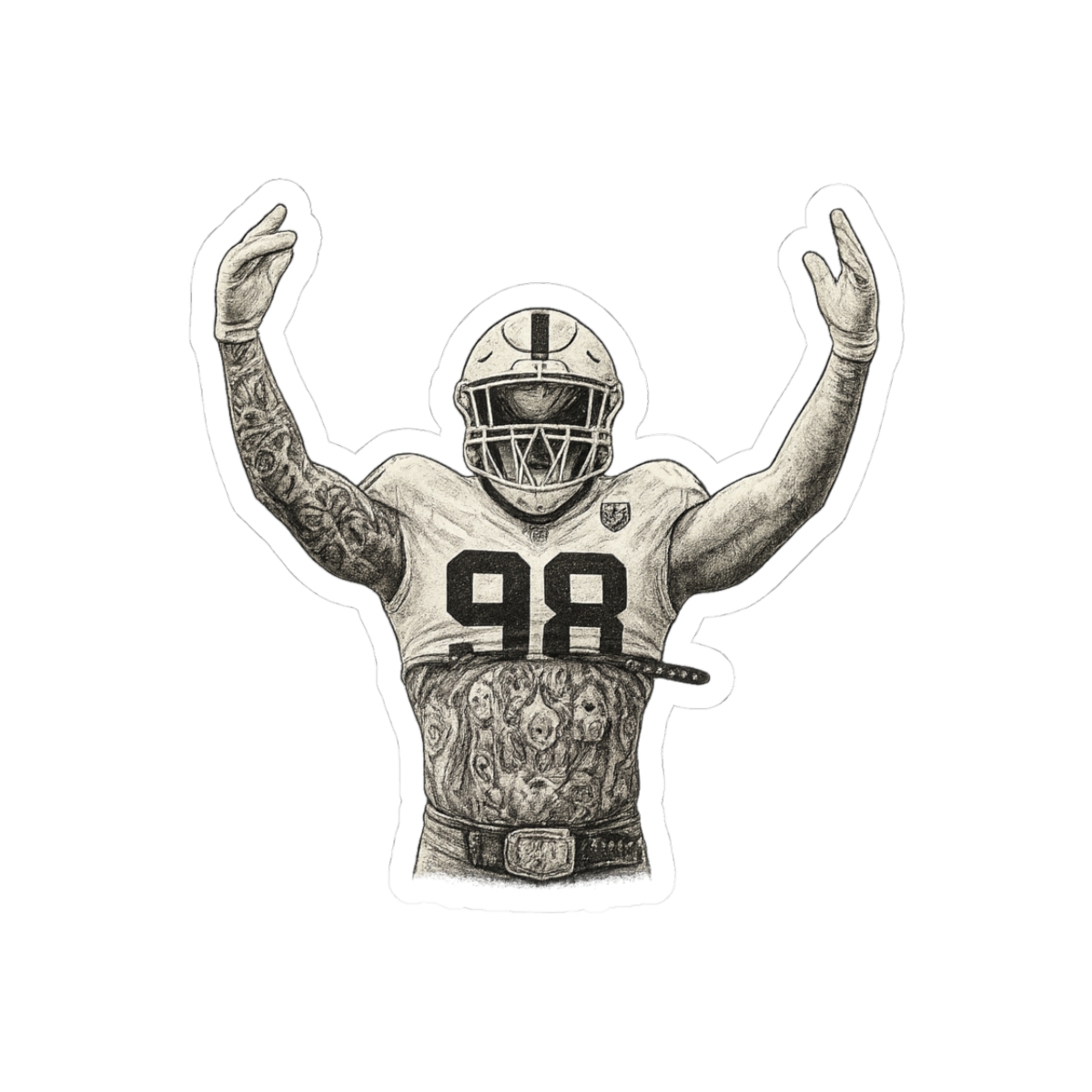 Maxx Crosby Raiders Bold Fan Sticker Decal