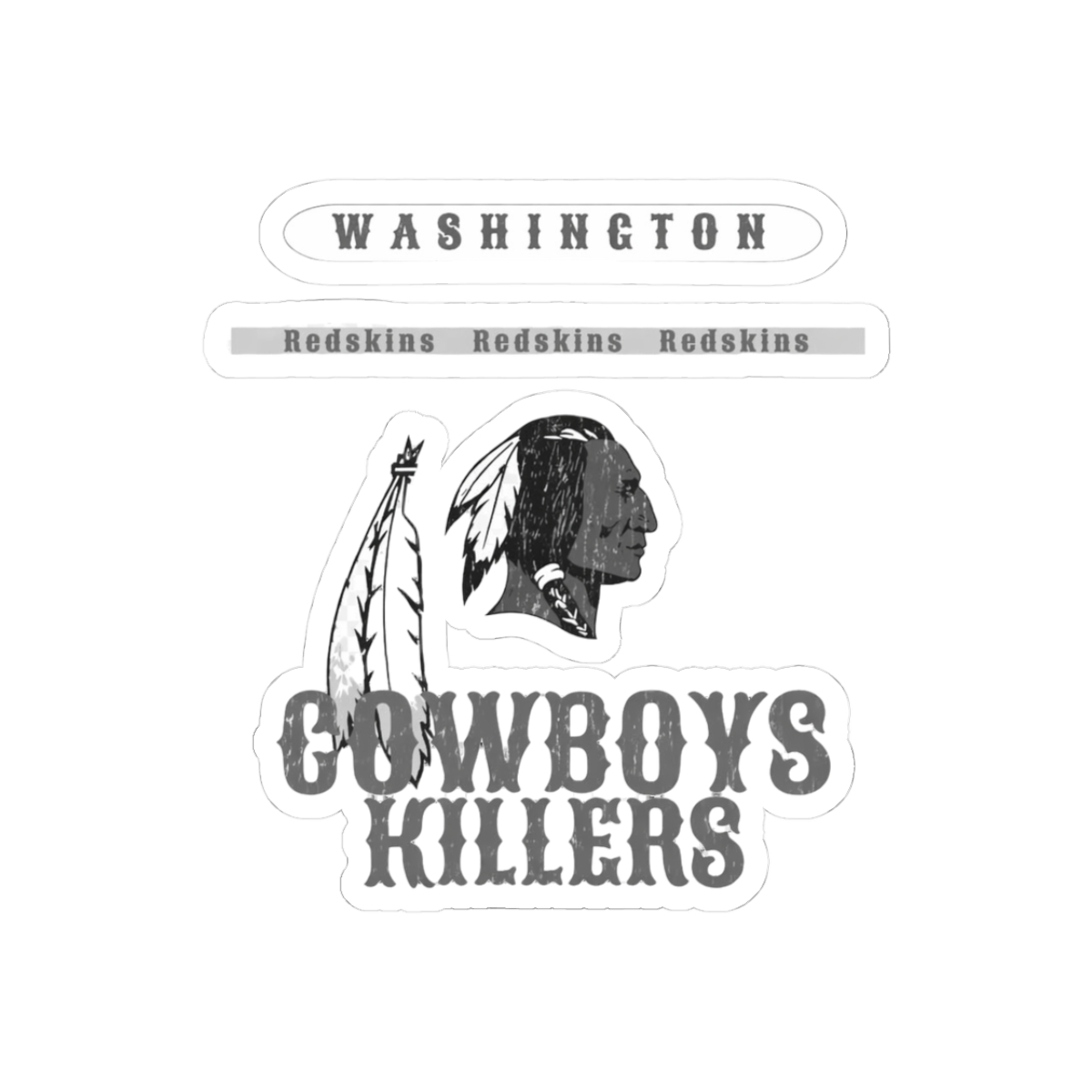Vintage Killers Washington Redskins Bold Sticker
