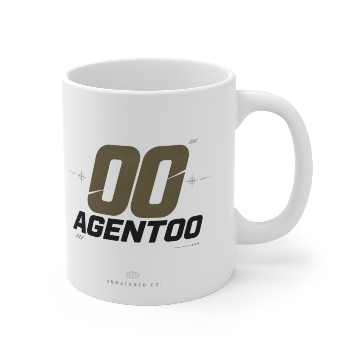 Agent00 " icon and " White Mug - Agent00 official mugs-drinkware merch